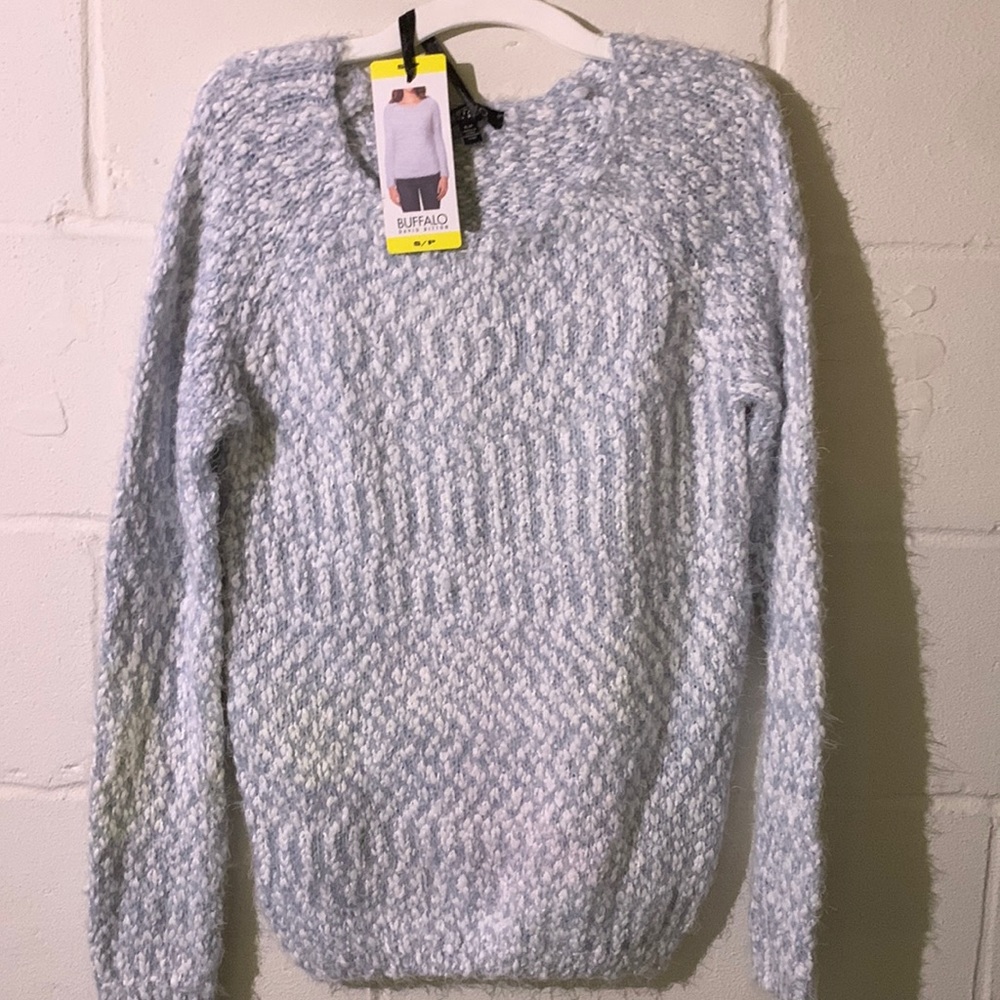 Buffalo David  blue and white sweater